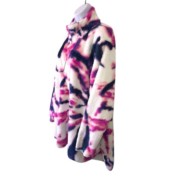 Lane Bryant Livi Half Zip Sherpa Pullover Jacket Size 26/28 Tie Dye Cozy - Picture 3 of 11